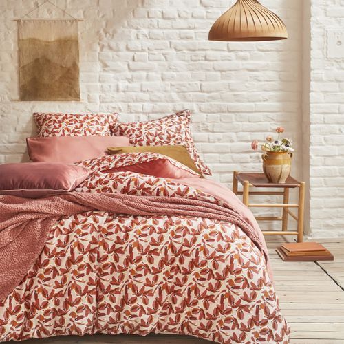 Parure De Lit En Percale De Coton Rouge 140x200