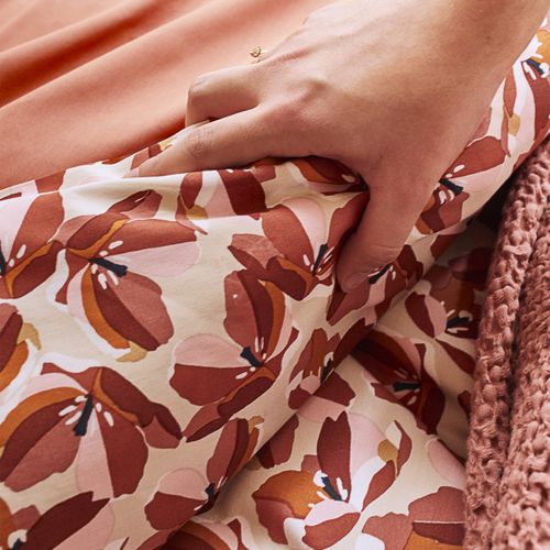 Parure De Lit En Percale De Coton Rouge 240x220