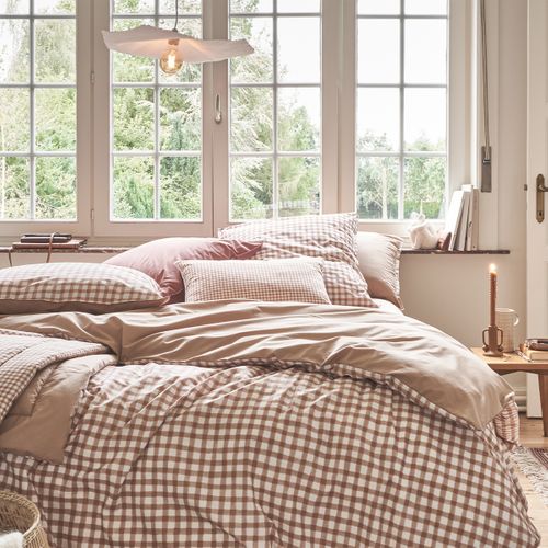 Housse De Couette En Percale De Coton Beige Dune 140x200