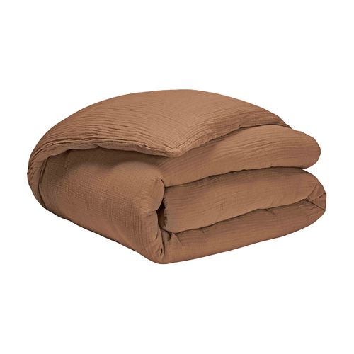 Housse De Couette En Gaze De Coton Marron 260x240