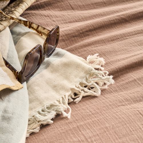 Housse De Couette En Gaze De Coton Marron 260x240