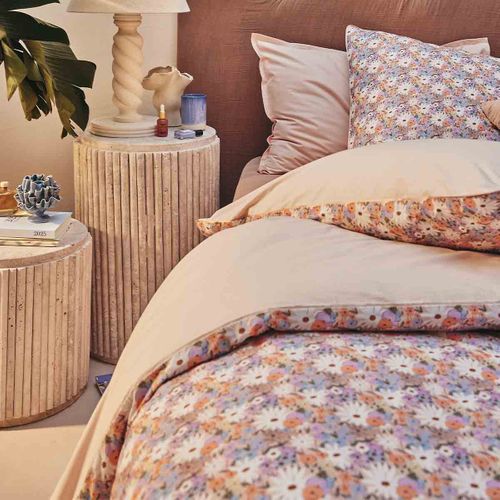 Housse De Couette En Percale De Coton Multicolore 140x200