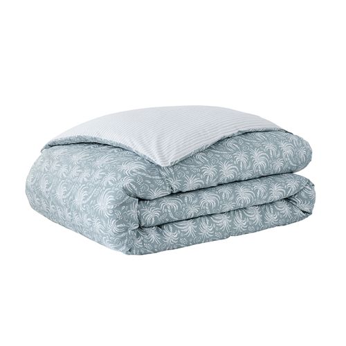 Housse De Couette En Percale De Coton Bleu 140x200