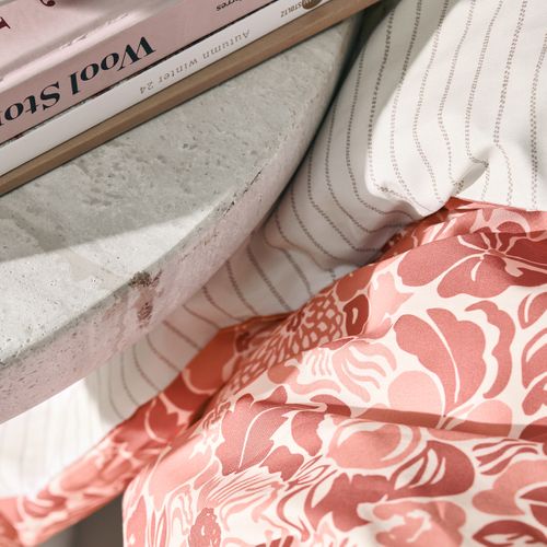 Drap Plat En Percale De Coton Rose 270x300  Cm