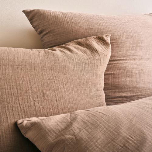 Parure De Lit En Gaze De Coton Marron 240x220