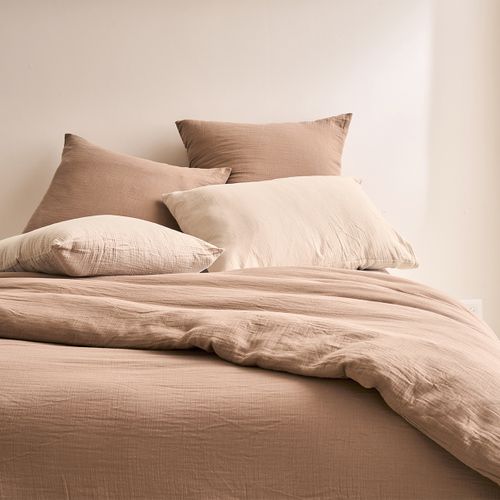 Parure De Lit En Gaze De Coton Marron 240x220