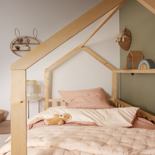 Housse De Couette En Percale De Coton Beige 140 X 200 Cm