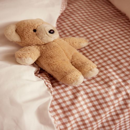 Housse De Couette En Percale De Coton Beige 140 X 200 Cm