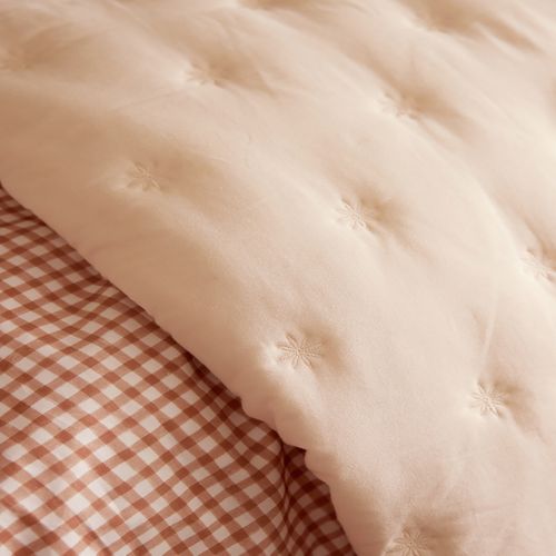 Housse De Couette En Percale De Coton Beige 140 X 200 Cm