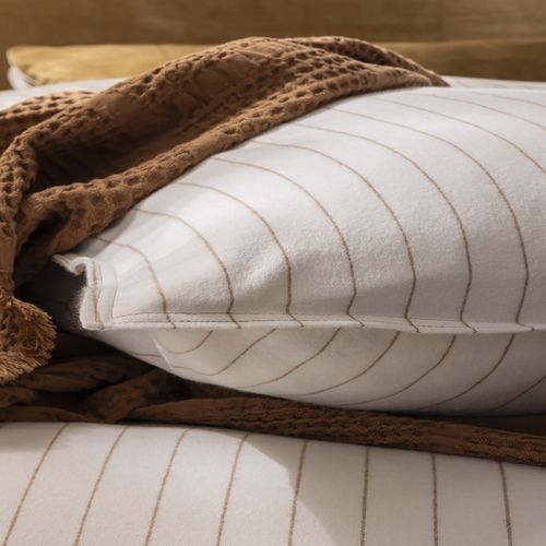 Taie D'oreiller En Flanelle De Coton Écru 50 X 75 Cm