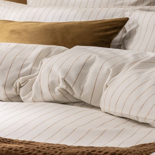 Housse De Couette En Flanelle De Coton Écru 200 X 200 Cm