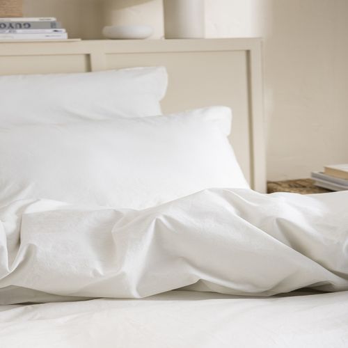 Taie D'oreiller En Percale De Coton Blanc 65 X 65 Cm