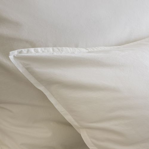 Taie D'oreiller En Percale De Coton Blanc 65 X 65 Cm