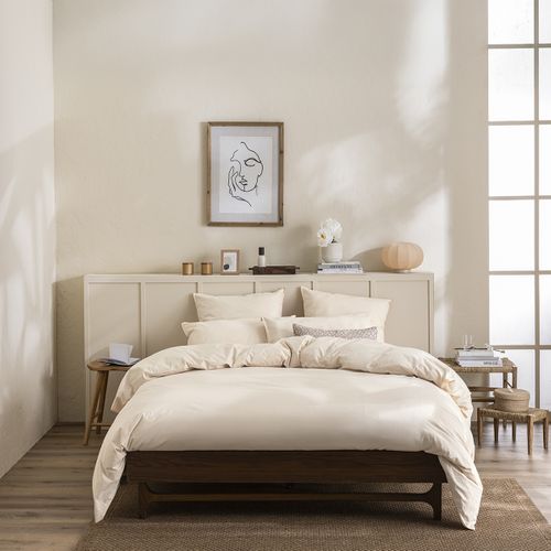 Drap Housse En Percale De Coton Beige 90 X 200 Cm