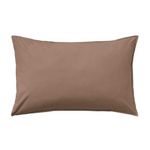 Taie D'oreiller En Percale De Coton Marron 50 X 70 Cm