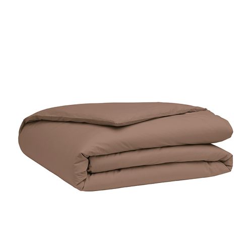 Housse De Couette En Percale De Coton Marron 140 X 200 Cm