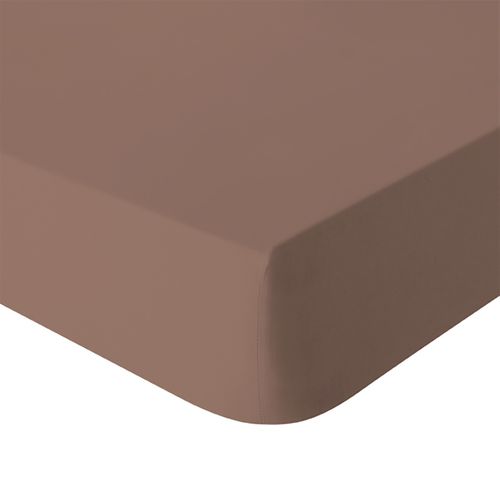 Drap Housse En Percale De Coton Marron 90 X 200 Cm