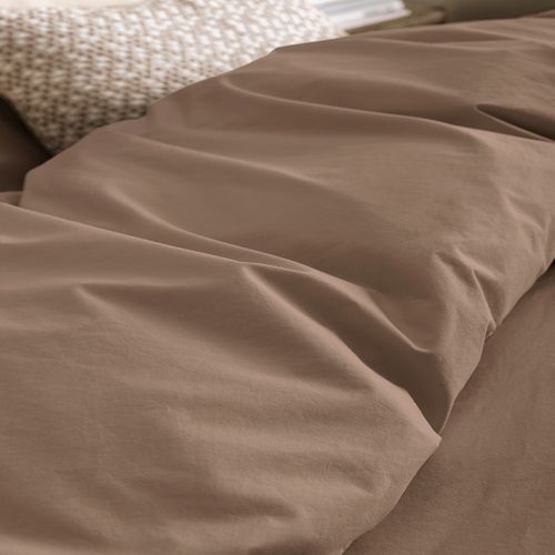 Drap Plat En Percale De Coton Marron 270 X 300 Cm