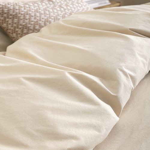 Drap Plat En Percale De Coton Beige 270 X 300 Cm