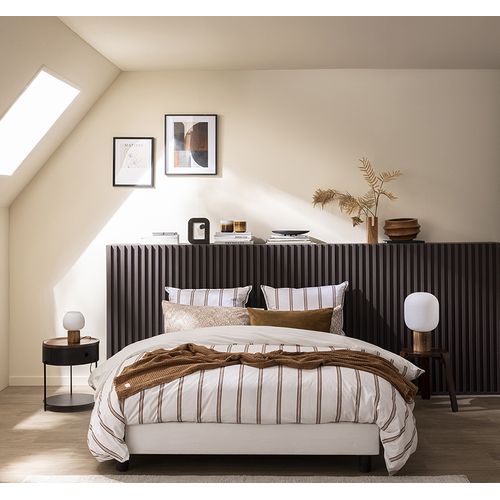 Housse De Couette En Percale De Coton Marron 260 X 240 Cm
