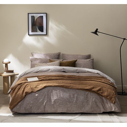 Parure De Lit En Percale De Coton Beige 140 X 200 Cm