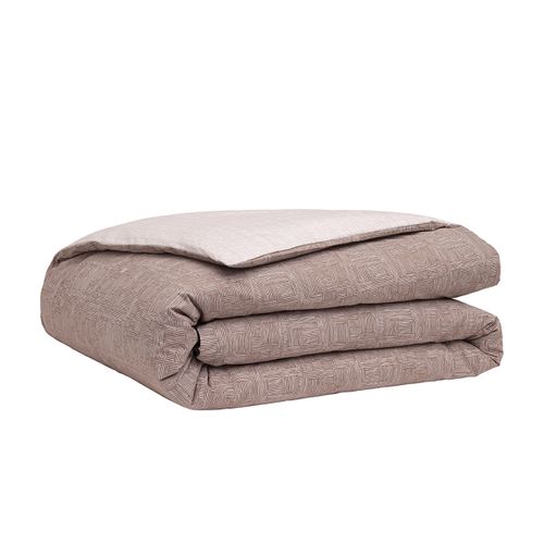 Parure De Lit En Percale De Coton Beige 260 X 240 Cm