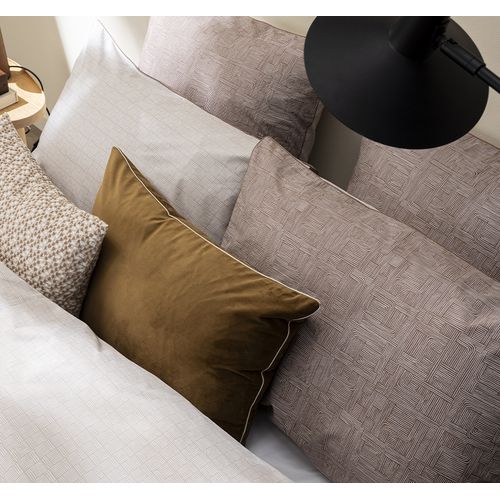 Parure De Lit En Percale De Coton Beige 260 X 240 Cm