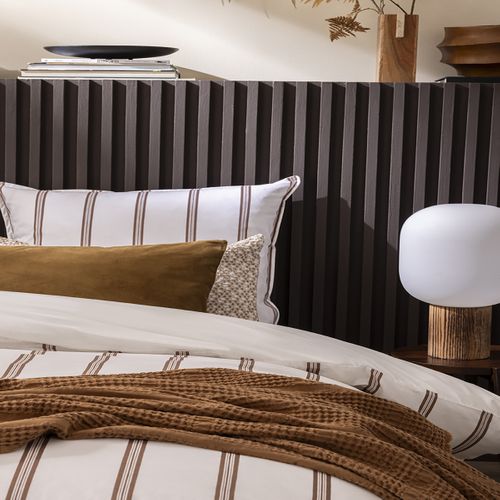 Parure De Lit En Percale De Coton Marron 240 X 220 Cm