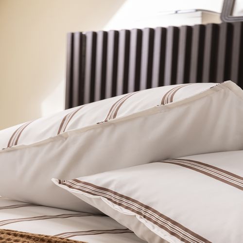 Parure De Lit En Percale De Coton Marron 240 X 220 Cm