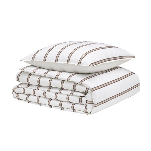 Parure De Lit En Percale De Coton Marron 260 X 240 Cm