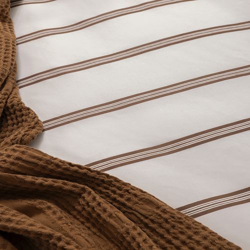 Parure De Lit En Percale De Coton Marron 260 X 240 Cm