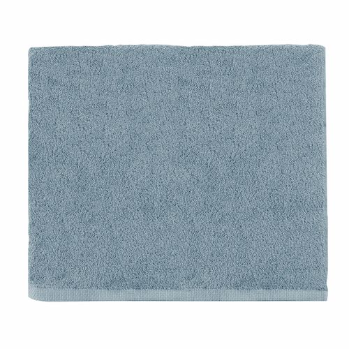 Drap De Douche Uni En Coton Bleu Baltique 65x125