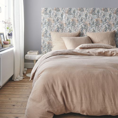 Parure De Lit En Gaze De Coton Beige 140x200