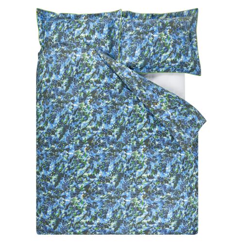 Housse De Couette En Percale De Coton Bleu 140x200