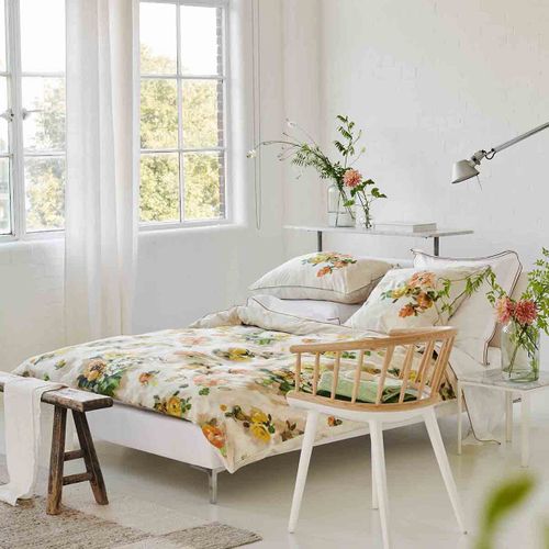 Housse De Couette En Satin De Coton Beige 200x200cm
