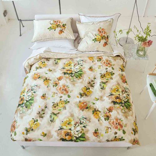 Housse De Couette En Satin De Coton Beige 240x220cm