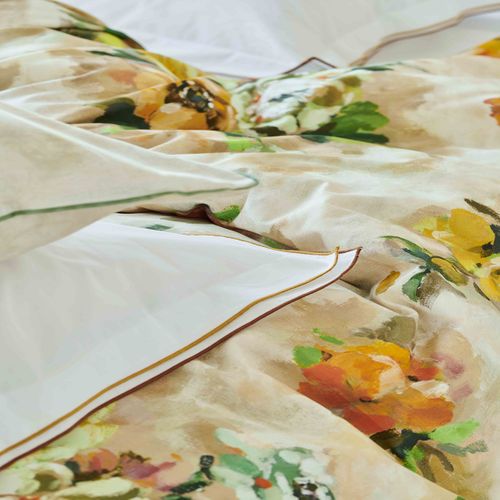 Housse De Couette En Satin De Coton Beige 240x220cm