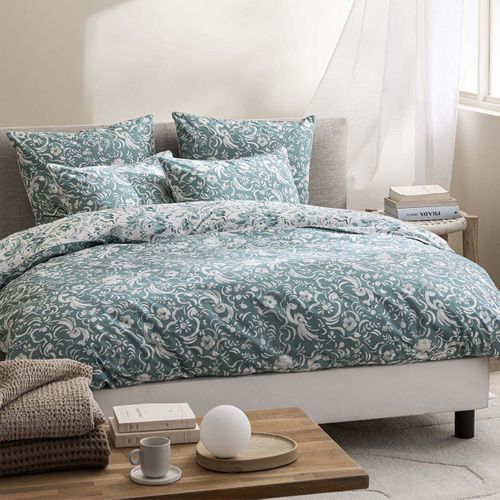 Housse De Couette En Percale De Coton Bleu 240x220cm