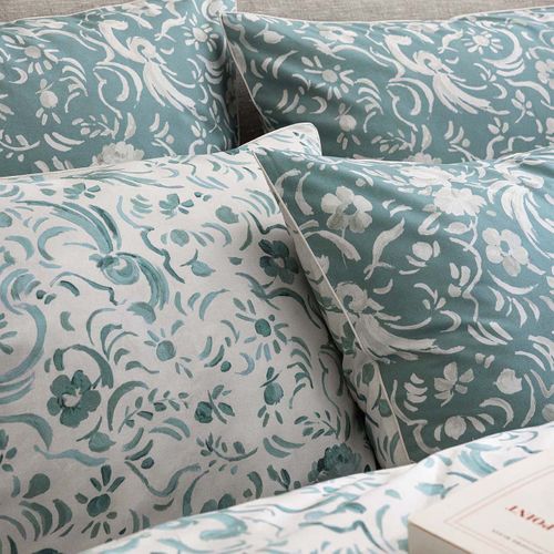 Housse De Couette En Percale De Coton Bleu 140x200cm