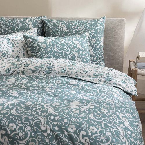 Taie D'oreiller En Percale De Coton Bleu 65x65cm