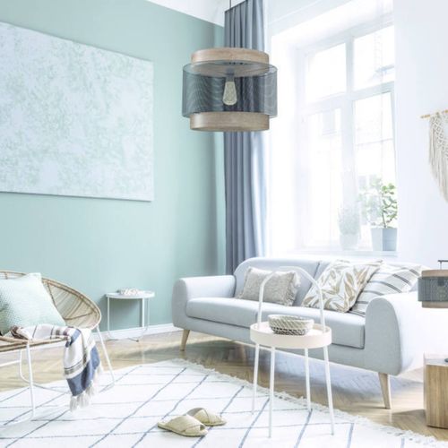 suspension métal bois D40 cm TAIGA noir