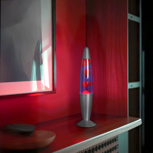 Lampe à Lave Bleu Clair Et Blanc - 34 Cm - Veilleuse Relaxante Pour Enfants Et Adultes - Effet Tornade Tourbillonnant - Cadeau Déco Ambiance