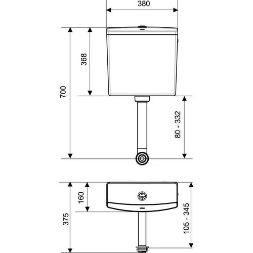 Réservoir Reviso - Economie D'eau - Semi-bas - Anti Bactérien - Silencieux