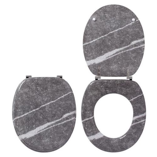 Wirquin Abattant Trendy Line Effet Marbre - Bois Compresse - Charniere Inox