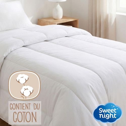 Sweetnight - Couette 140x200 Cm - Pour Lit 1 Personne - Enveloppe Coton - Légère - Sans Traitement