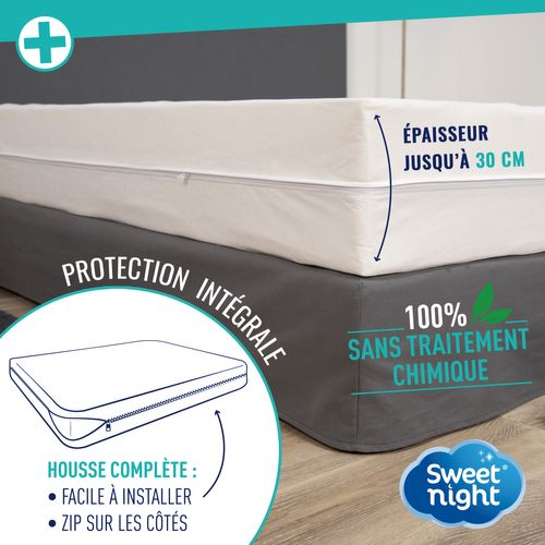 Housse Intégrale Matelas 140x190x30cm - Protège Matelas Anti-punaise De Lit Et Anti-acariens