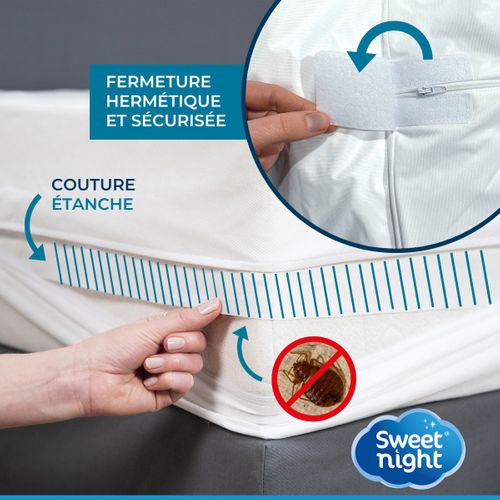 Housse Intégrale Matelas Imperméable 90x200x30 Cm - Protège Matelas Anti-punaise De Lit