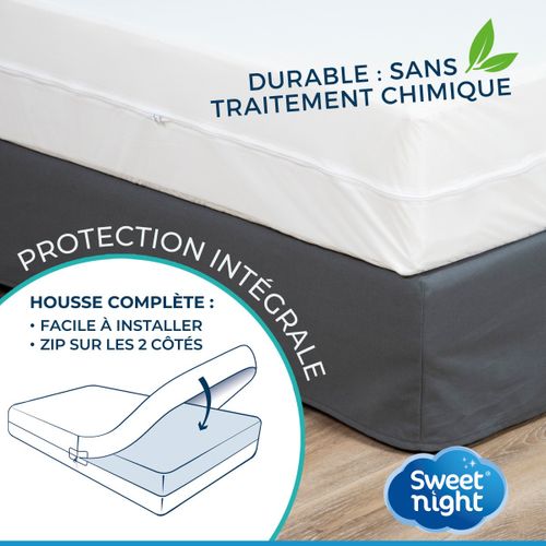 Housse Intégrale Matelas Imperméable 90x200x30 Cm - Protège Matelas Anti-punaise De Lit