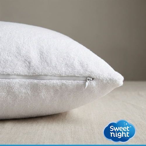 Lot Protection Literie : Protège-matelas 160x200 + 2 Taies D'oreiller 65x65 - Bouclette Coton