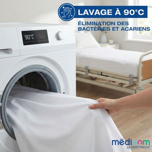 Protège-matelas 140x190 Cm 100% Imperméable - Forme Drap Housse - Lavable à 90°c -